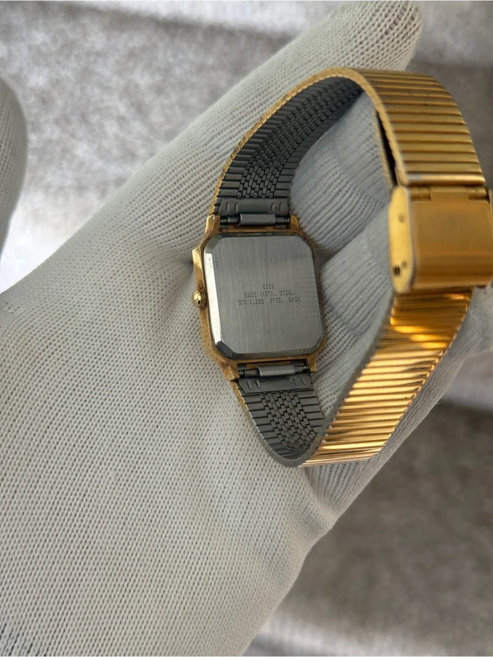 Benrus vintage Gold Tone tank Quartz Watch Mens